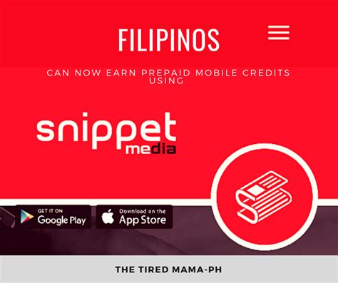 snippetmedia legit|Filipinos Can Now Earn Prepaid Mobile Credits using the.